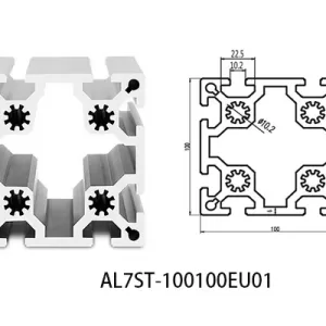 Aluminium T-slot  EU standard 100100 extrusions