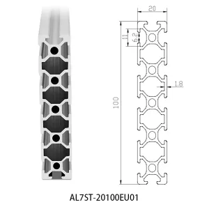 Aluminium T-slot  EU standard 20100 extrusions