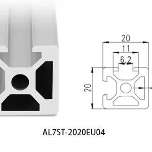 Aluminium T-slot  EU standard 2020 extrusions