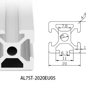 Aluminium T-slot  EU standard 2020 extrusions