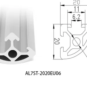Aluminium T-slot  EU standard 2020 extrusions