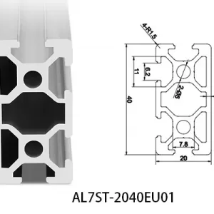 Aluminium T-slot  EU standard 2040 extrusions