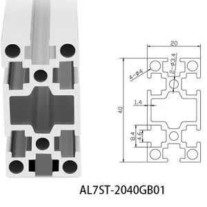 Aluminium T-slot GB standard 2040 extrusions