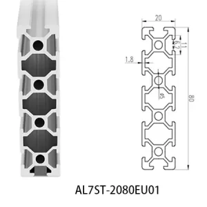 Aluminium T-slot  EU standard 2080 extrusions