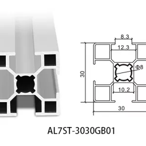 Aluminium T-slot GB standard 3030 extrusions