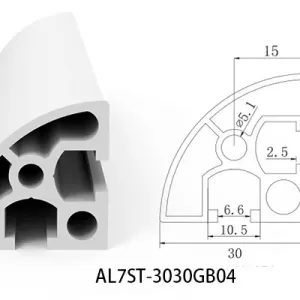 Aluminium T-slot GB standard 3030 extrusions
