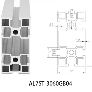 Aluminium T-slot GB standard 3060 extrusions