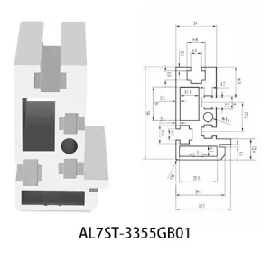 Aluminium T-slot GB standard 3355 extrusions