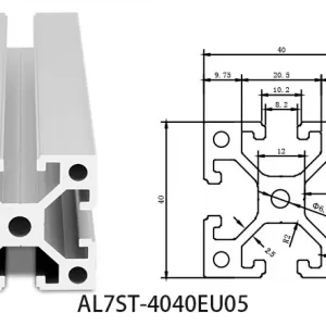 Aluminium T-slot  EU standard 4040 extrusions