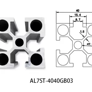 Aluminium T-slot GB standard 4040 extrusions