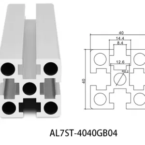 Aluminium T-slot GB standard 4040 extrusions