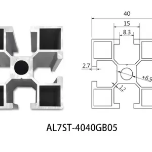 Aluminium T-slot GB standard 4040 extrusions