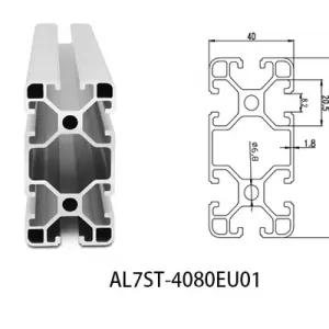 Aluminium T-slot  EU standard 4080 extrusions