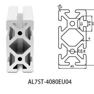 Aluminium T-slot  EU standard 4080 extrusions