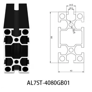 Aluminium T-slot GB standard 4080 extrusions