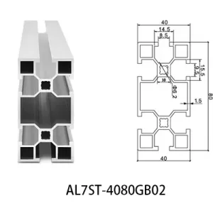 Aluminium T-slot GB standard 4080 extrusions