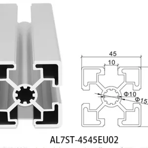 Aluminium T-slot  EU standard 4545 extrusions