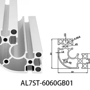 Aluminium T-slot GB standard 6060 extrusions
