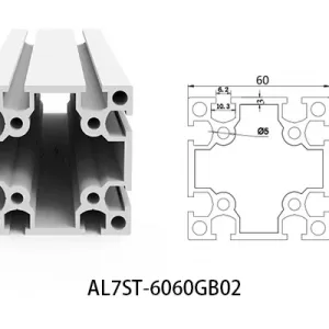 Aluminium T-slot GB standard 6060 extrusions