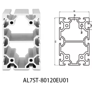 Aluminium T-slot  EU standard 80120 extrusions