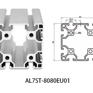 Aluminium T-slot  EU standard 8080 extrusions